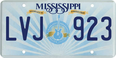 MS license plate LVJ923