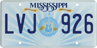 MS license plate LVJ926