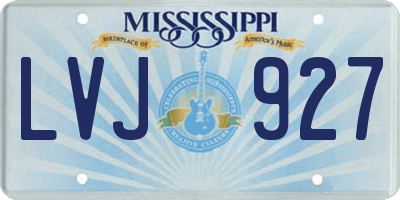 MS license plate LVJ927