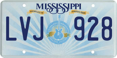 MS license plate LVJ928