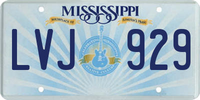 MS license plate LVJ929