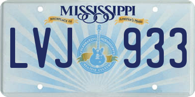 MS license plate LVJ933