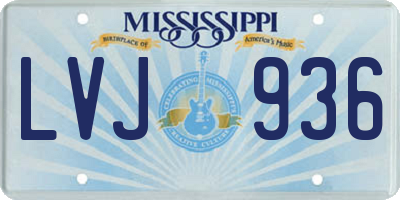 MS license plate LVJ936