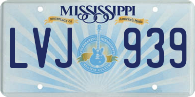 MS license plate LVJ939