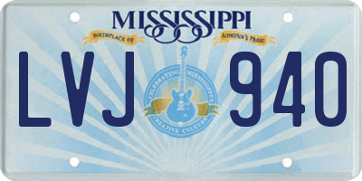 MS license plate LVJ940