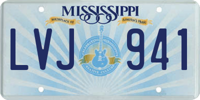 MS license plate LVJ941