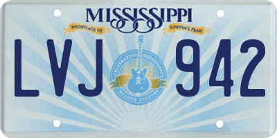 MS license plate LVJ942
