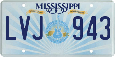 MS license plate LVJ943