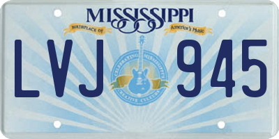 MS license plate LVJ945