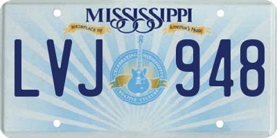 MS license plate LVJ948