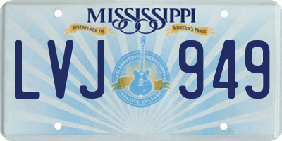 MS license plate LVJ949