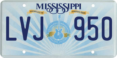MS license plate LVJ950