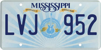 MS license plate LVJ952