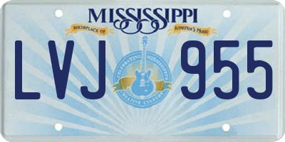 MS license plate LVJ955