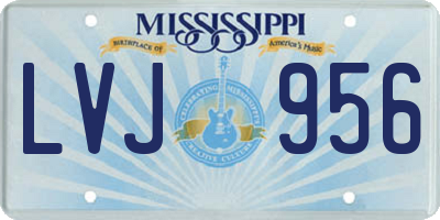 MS license plate LVJ956