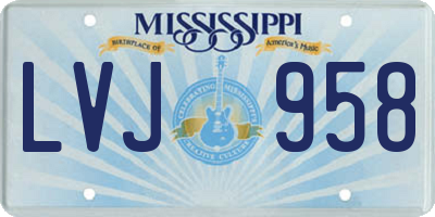 MS license plate LVJ958