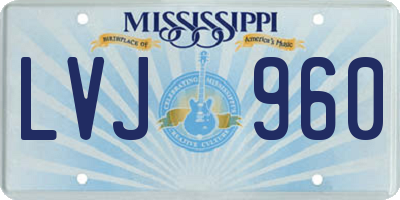 MS license plate LVJ960