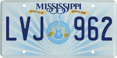MS license plate LVJ962