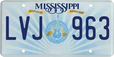 MS license plate LVJ963