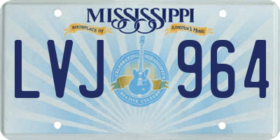 MS license plate LVJ964