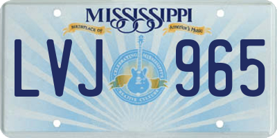 MS license plate LVJ965