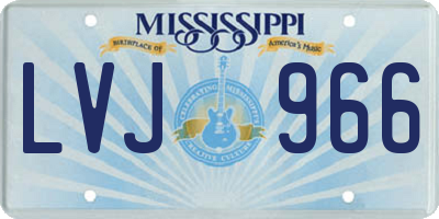 MS license plate LVJ966