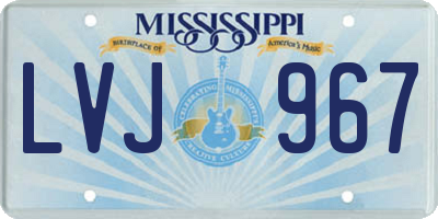 MS license plate LVJ967