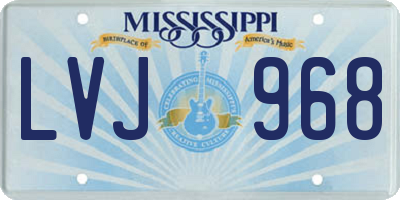 MS license plate LVJ968