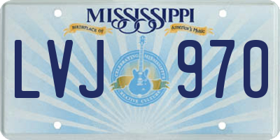 MS license plate LVJ970