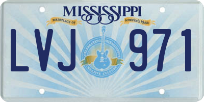 MS license plate LVJ971