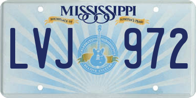 MS license plate LVJ972