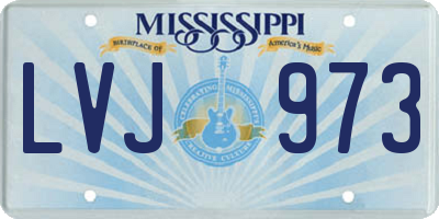 MS license plate LVJ973