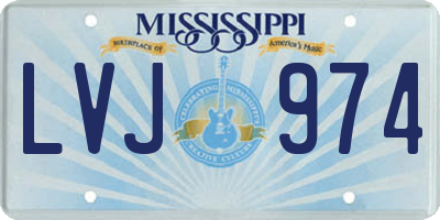 MS license plate LVJ974