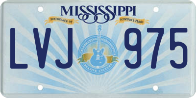 MS license plate LVJ975