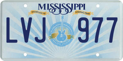 MS license plate LVJ977