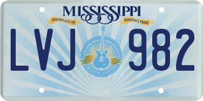 MS license plate LVJ982