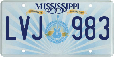 MS license plate LVJ983