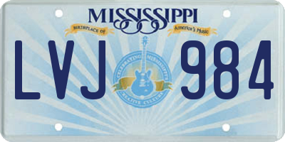 MS license plate LVJ984