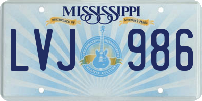 MS license plate LVJ986