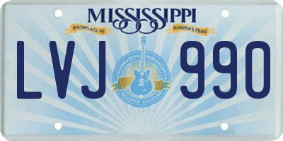 MS license plate LVJ990