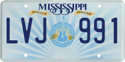 MS license plate LVJ991