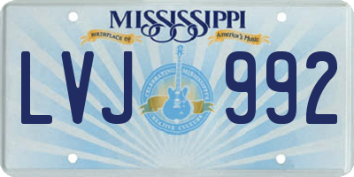 MS license plate LVJ992