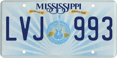 MS license plate LVJ993