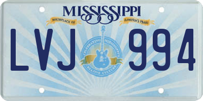 MS license plate LVJ994