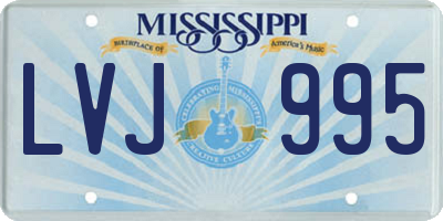 MS license plate LVJ995