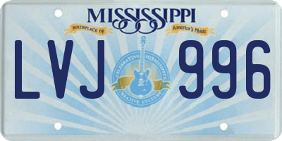 MS license plate LVJ996