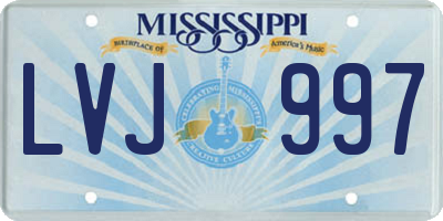 MS license plate LVJ997