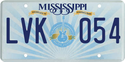 MS license plate LVK054