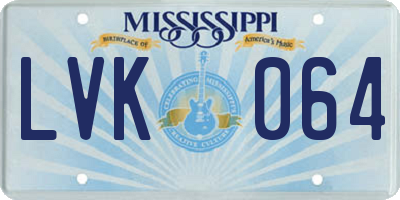 MS license plate LVK064