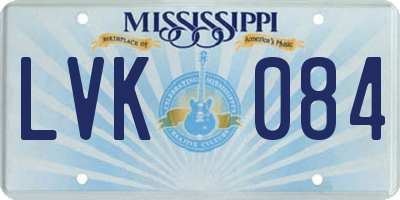 MS license plate LVK084